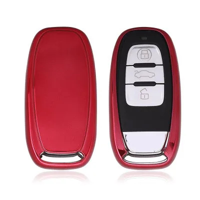 C-red Мягкие ТПУ чехлы для ключей чехол сумка подходит для AUDI A4 A5 A6 B6 B7 B8 A7 A8 Q5 Q7 R8 TT S5 S6 S7 S8 SQ5 автомобиля чехлы для автомобиля - Название цвета: C-red
