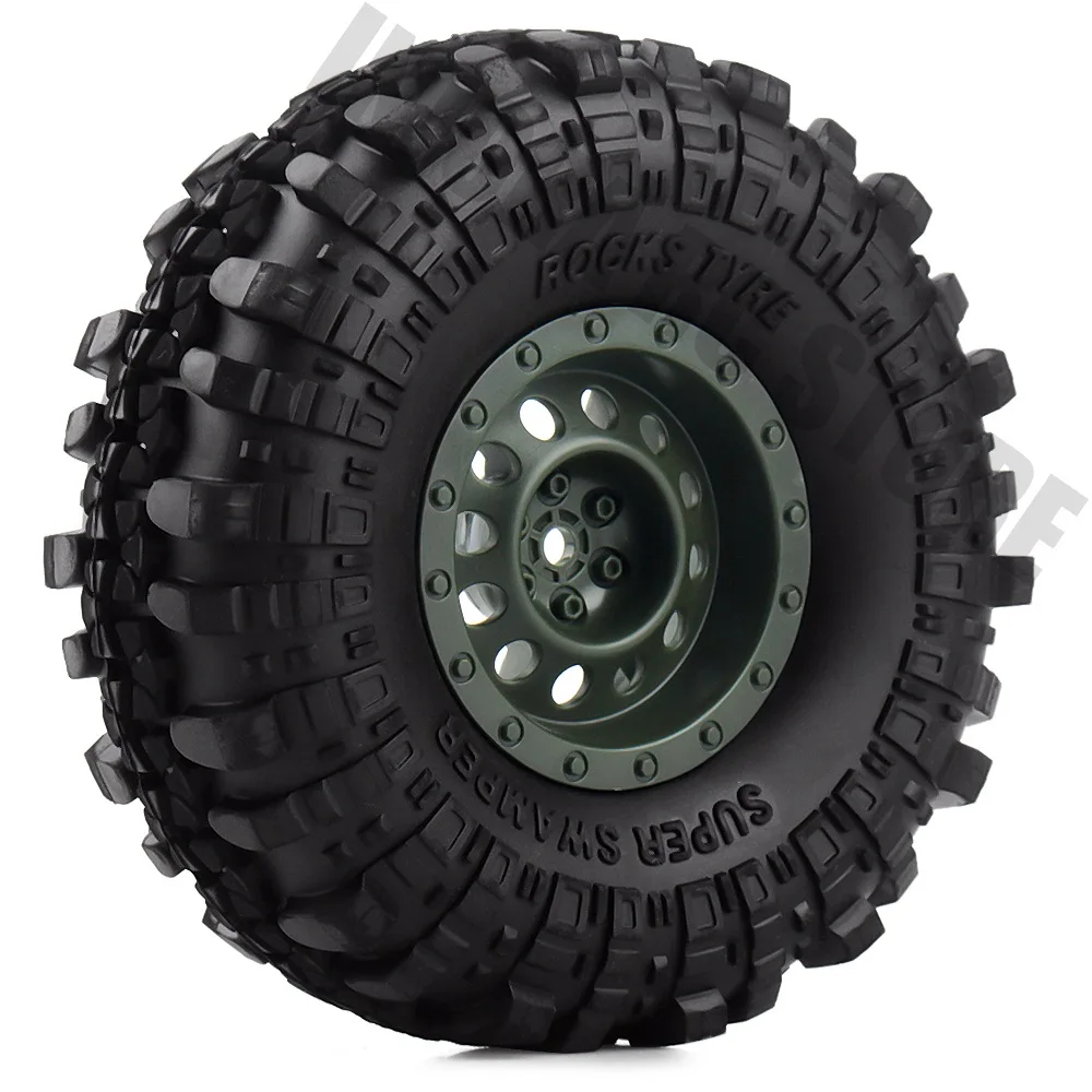 Army Green 4 шт./компл. 1,9 дюймов каменная местности шины для грузовых автомобилей и 1," Пластик обода колеса для 1:10 RC гусеничного осевой SCX10 90046 Tamiya по супер скидке CC01 D90 - Цвет: Army Green