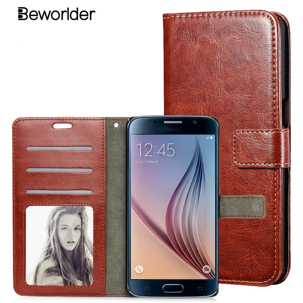 Beworlder для Samsung Galaxy S6 edge чехол с рамкой фото бизнес кошелек PU кожаный слот карт S6edge