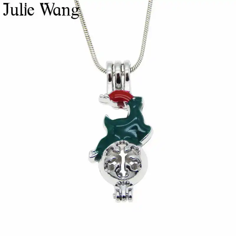 Ювелирные украшения Julie Wang из сплава эмалированная белая зеленая подвеска