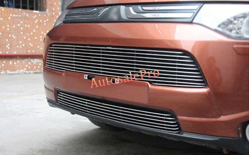 2 шт. Сталь передняя решетка радиатора сетка сетки Накладка для Mitsubishi Outlander 2013