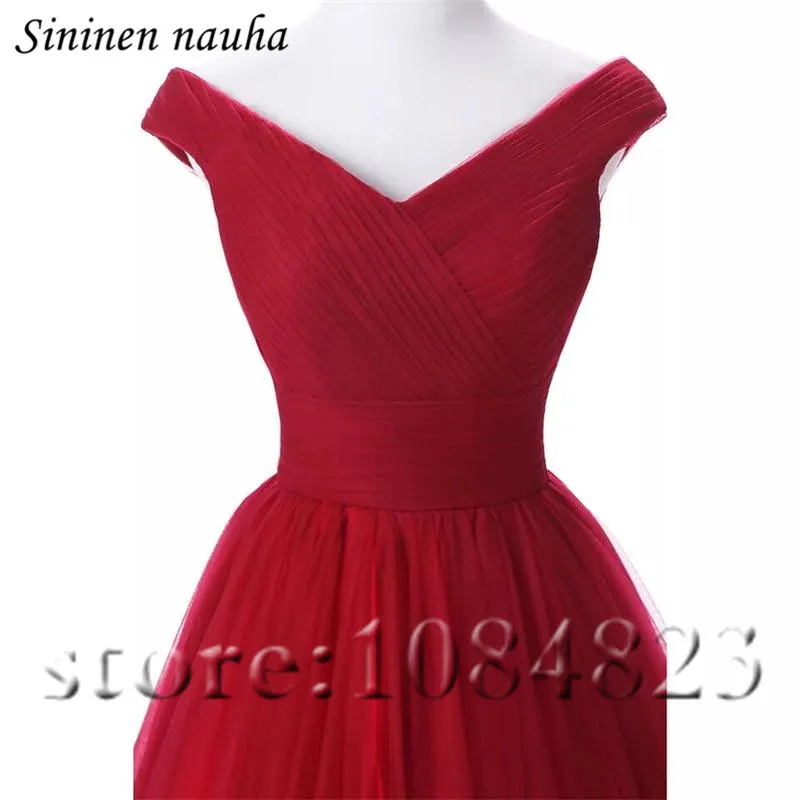 Long Evening Party Dresses Prom Dress Off The Shoulder A Line Tulle Formal Gown Plus Size Vestidos De Festa Robe Soiree 286 | Свадьбы и