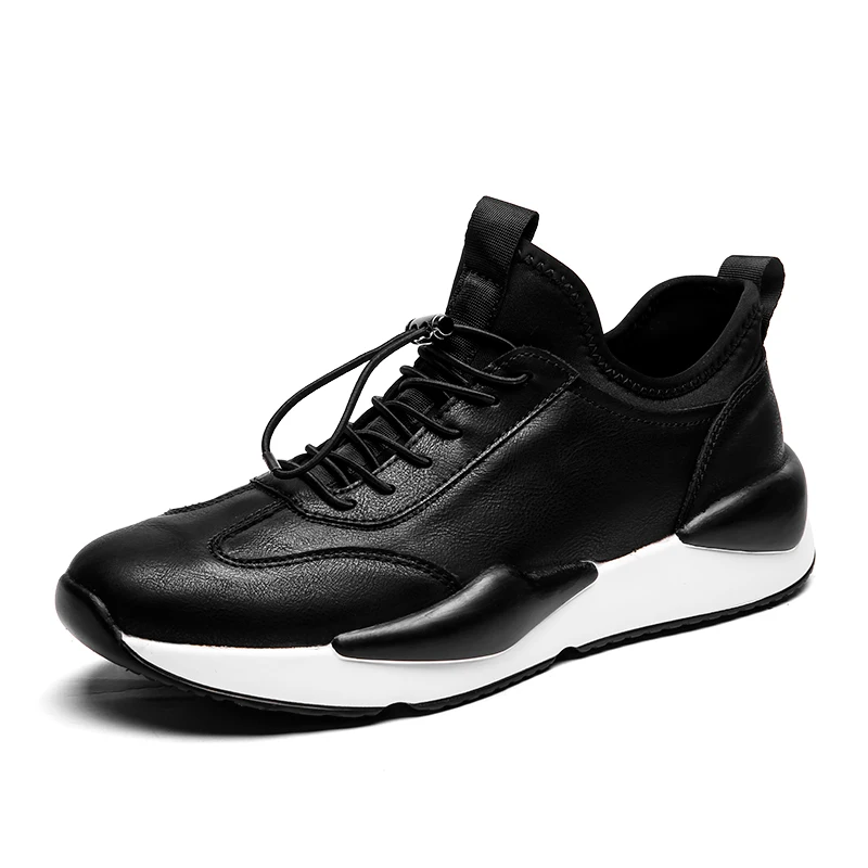 2018 Новая Осенняя спортивная обувь для мужчин из микрофибры эластичные шнурки