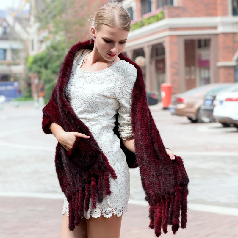 2016 осень и зима модные горячие продажи норковые вязаные шарфы с кисточками