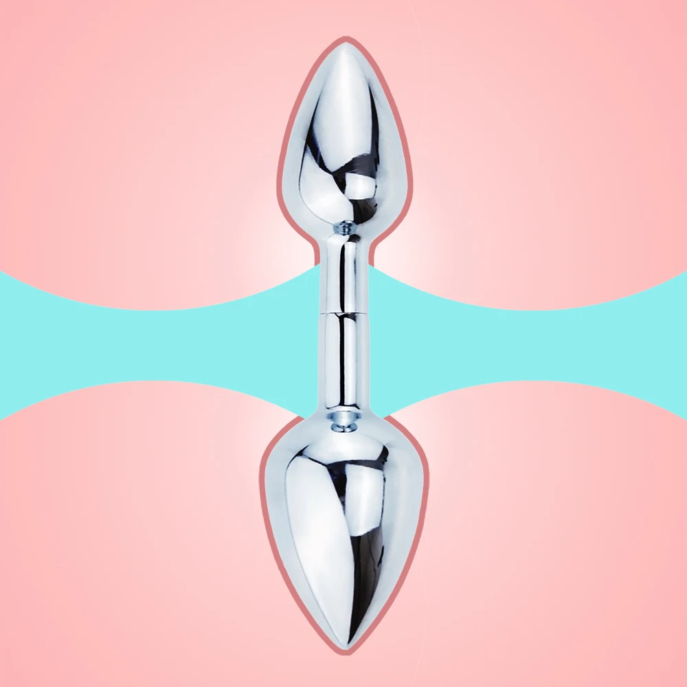 Металлическая Анальная пробка для женщин мужчин лесбиянок геев Съемная двойная