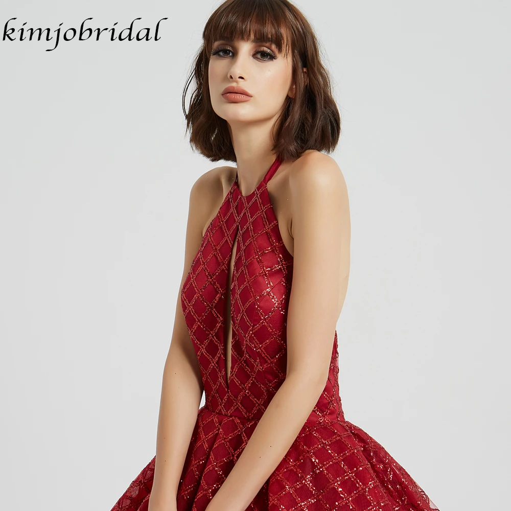 Kimjobridal настоящие Выпускные платья вырез лодочкой блестящее бальное платье с