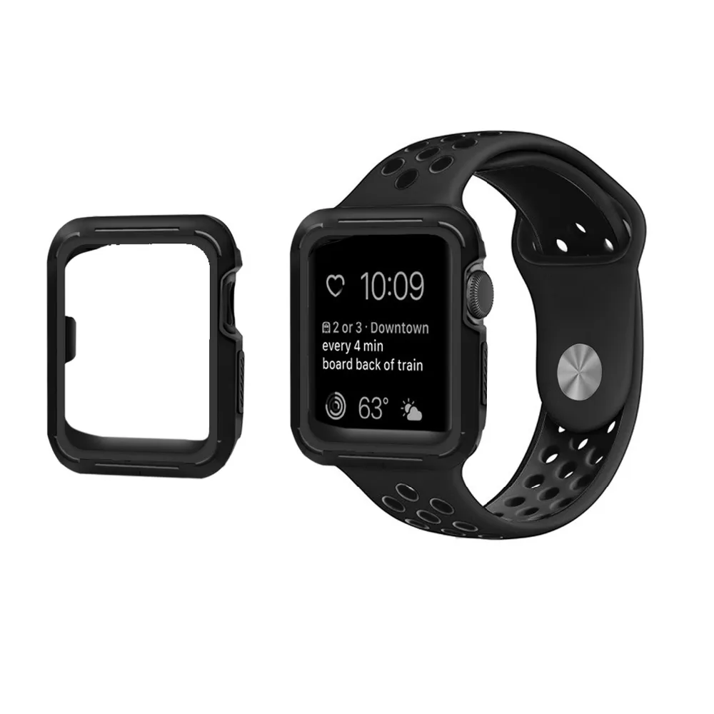 Чехол для Apple watch Band 42 мм 38 iWatch силиконовый браслет ремешок защитный чехол Watch 3 2