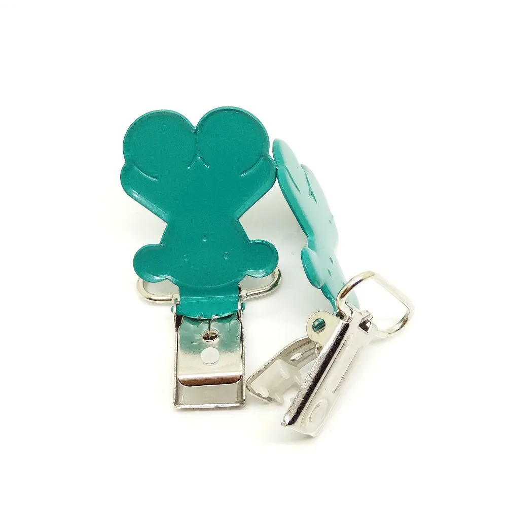 20 шт Зеленые соски зажимы Держатель Зажимы для ребенка медведь металлические