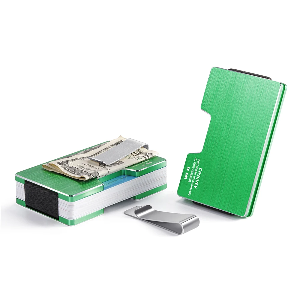 Тонкий металлический держатель для карт Casekey с блокировкой Rfid|Держатели и