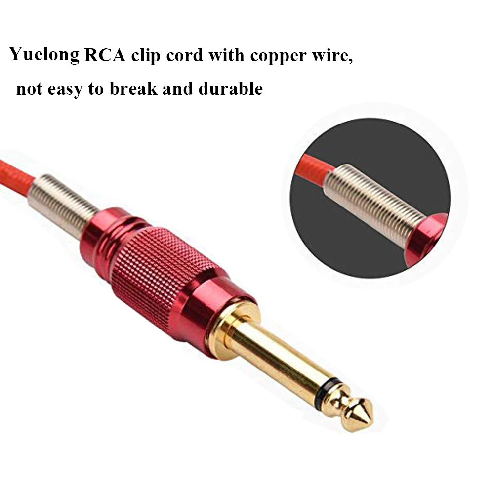 Профессиональный красный цвет 1 8 м RCA татуировки Клип Шнуры Силиконовые Мягкие