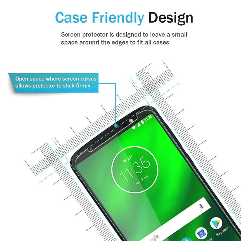 2 шт. закаленное стекло для Motorola Moto G6 Plus Защитная пленка экрана Защитное Play |