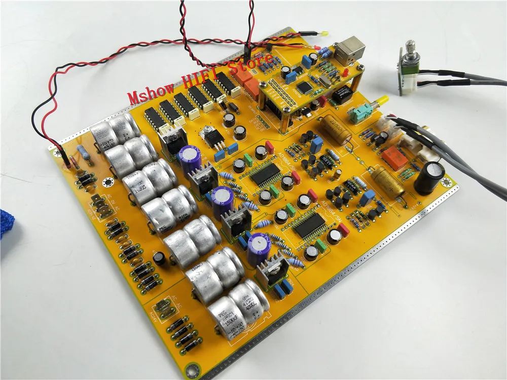Mshow аудио параллельно AD1865 ЦАП Декодер доска HiFi SPDIF и PCM2706 USB вход совместим amanero/XMOS
