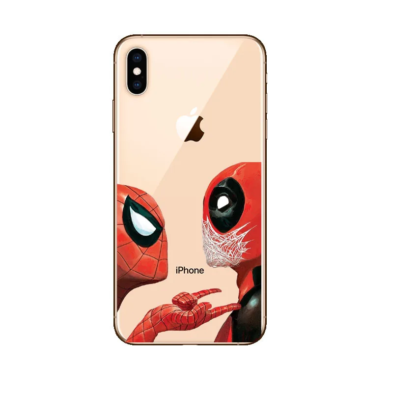 Супер классный Мягкий силиконовый чехол для телефона Marvel Deadpool Super Hero iPhone 7 7Plus 8 8Plus