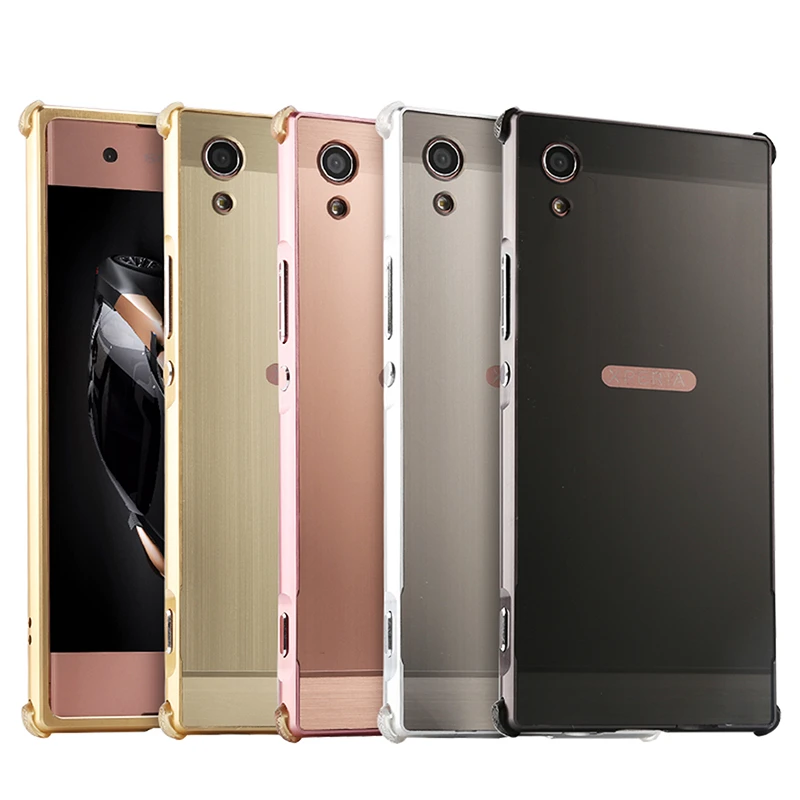 For Sony XA1 G3112 G3116 Case Plating Metal Frame Cover with Brushed Back Hard for Xperia G3121 G3123 5.0&quot |