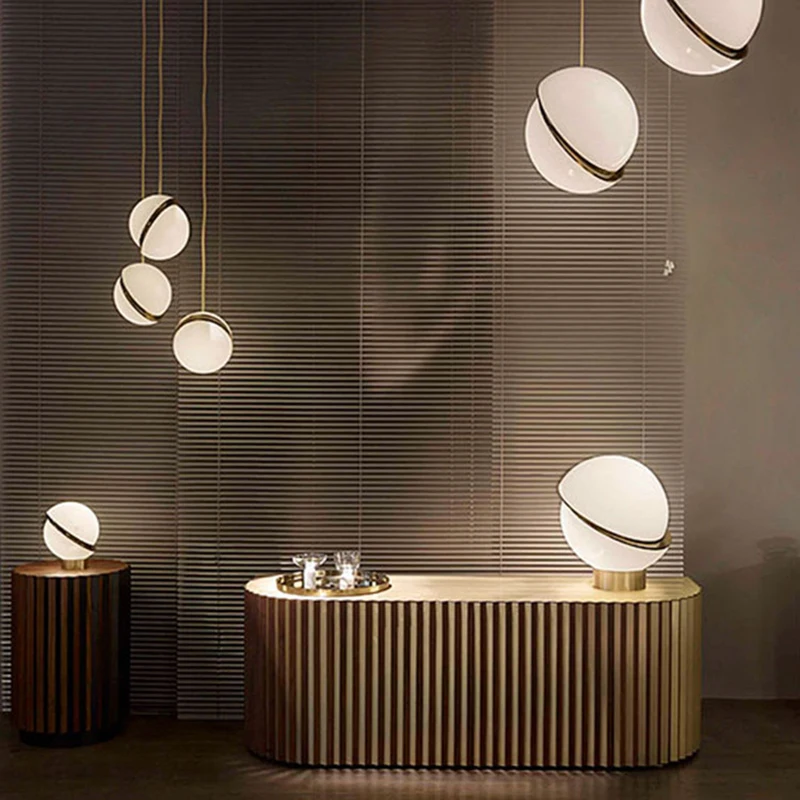 IKVVT современный светодиодный подвесной светильник белый стеклянный шар абажур