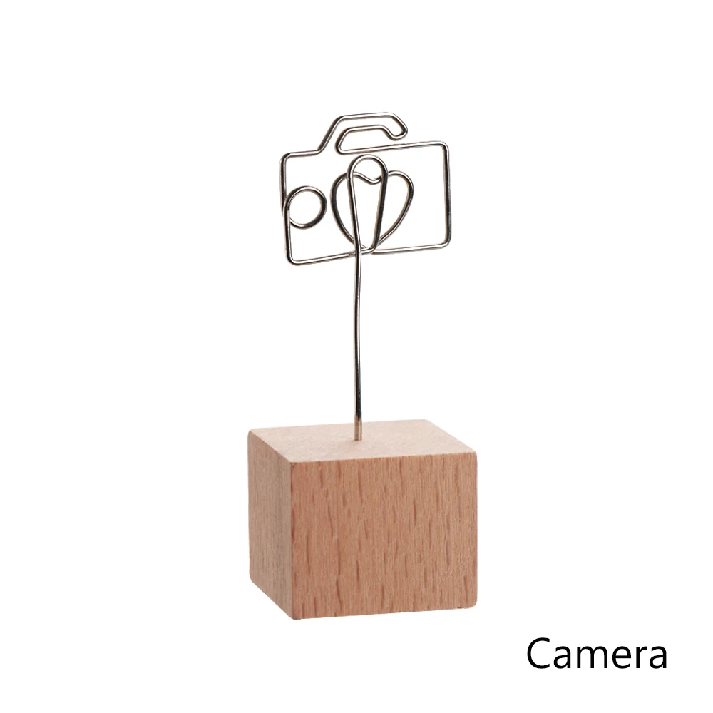 Camera 1 шт., 4 см, креативная круглая деревянная рамка для заметок, рамка для фотографий, клипса, настольный номер, Свадебный держатель для фото, зажим для фото, памятка, имя, карта, подвеска, держатель - Цвет: Camera