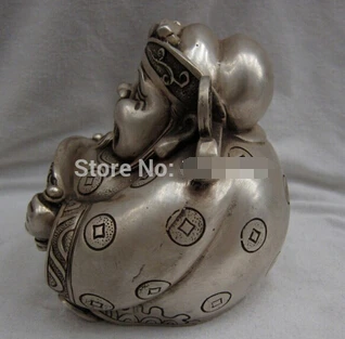 Быстрая доставка Китайский Буддизм Бронза Серебро Богатство Будда Цифры статуи |