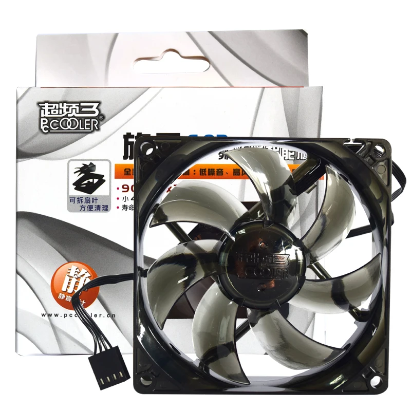 Pccooler 12 В 4pin светодиодный 4 цвета цветной 9 см вентилятор тихий для процессора кулер Компьютерный Вентилятор радиатор компьютерный корпус 90 мм вентилятор охлаждения ПК