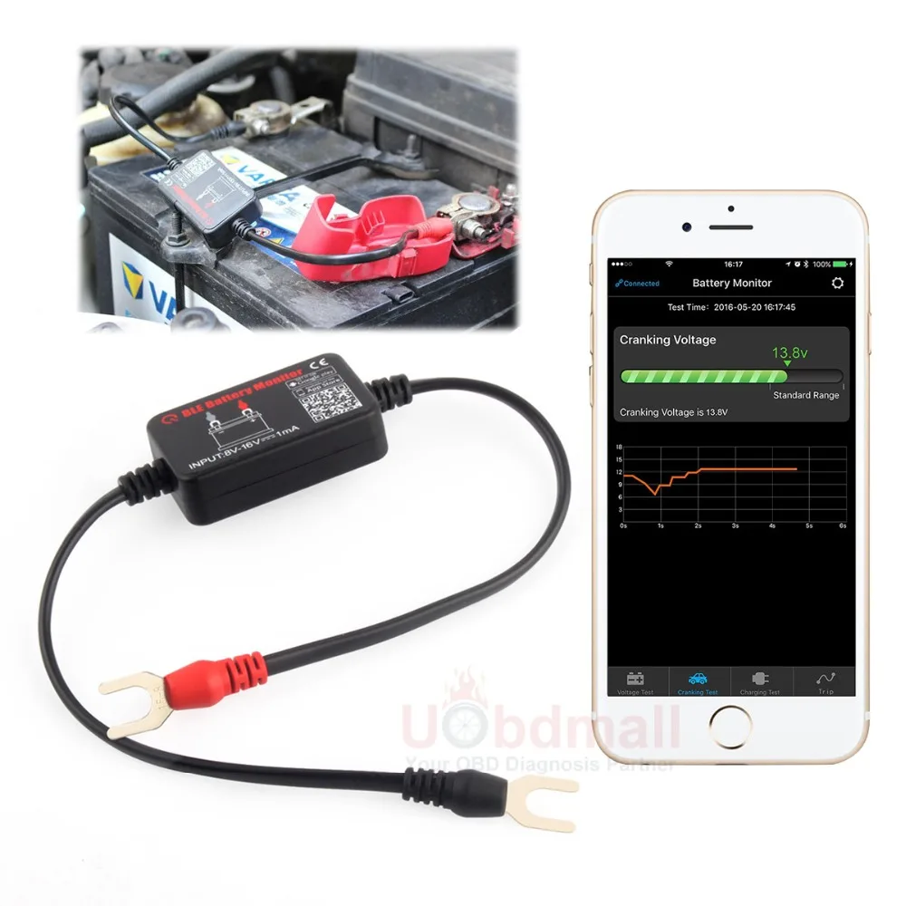 Диагностический прибор для аккумулятора автомобиля Bluetooth 12 в|car battery tester|battery car