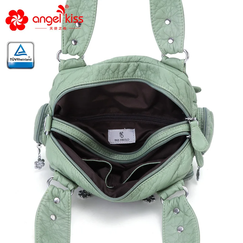 Модные женские сумки Angelkiss из мытой искусственной кожи Женская нежная