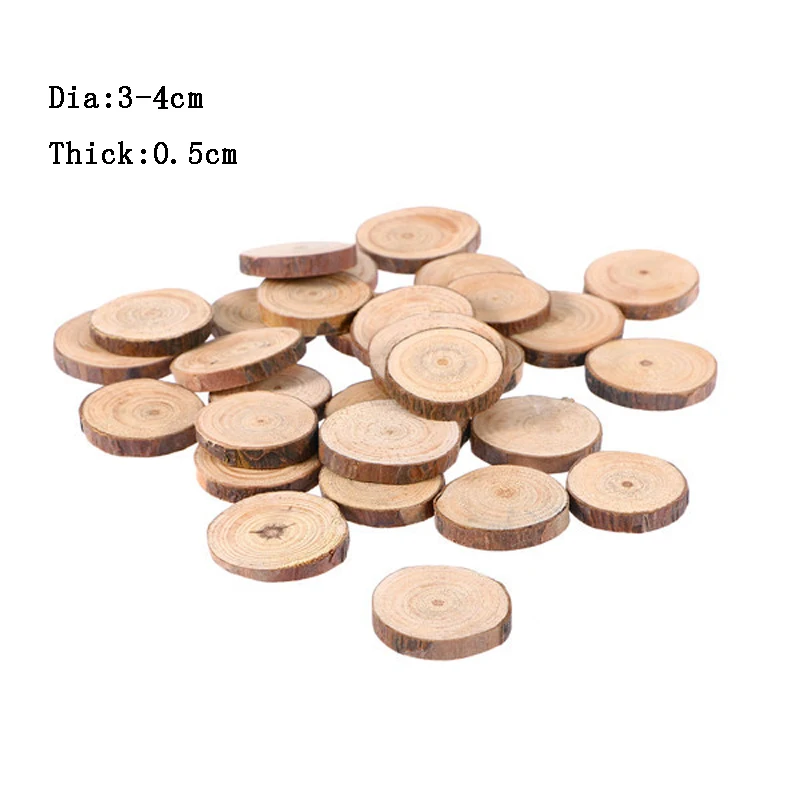 Dia 3-4CM 30 PCS Натурального круглого деревянного блока Незавершенное неокрашенное Кольцо Серьги Кулон Ювелирные изделия дисплей Hoder Органайзер Стенд DIY Искусство ремесло - Цвет: Dia 3-4CM 30 PCS