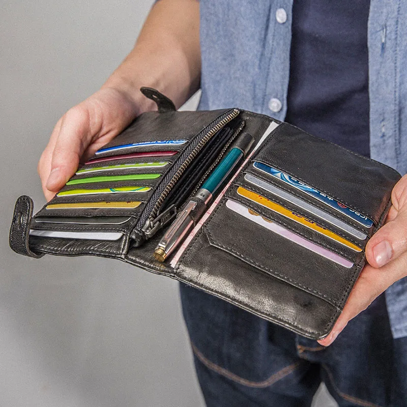 Вместительная сумка AETOO из овечьей кожи многофункциональный кошелек мужской