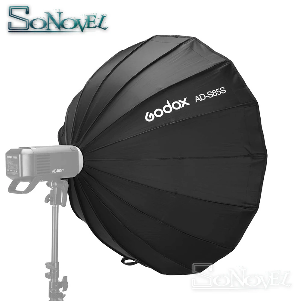 Godox портативный 85 см AD S85S встроенный Серебряный глубокий параболический софтбокс