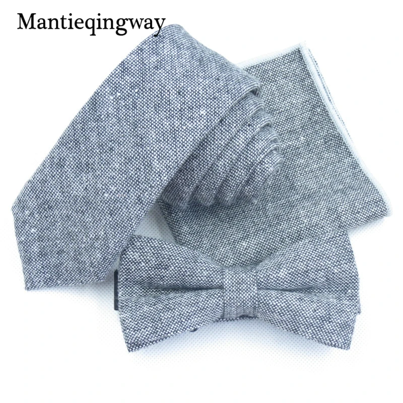 Mantieqingway модный мужской шерстяной + галстук из полиэстера галстук-бабочка платок