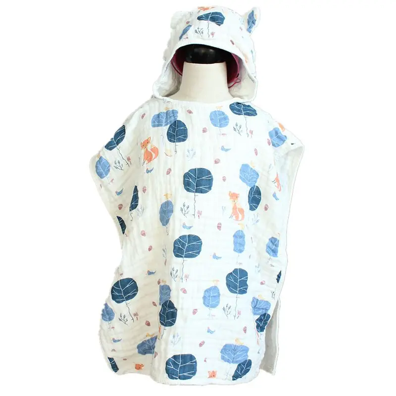 Муслиновое хлопковое 6 слойное детское банное полотенце пляжное накидка с