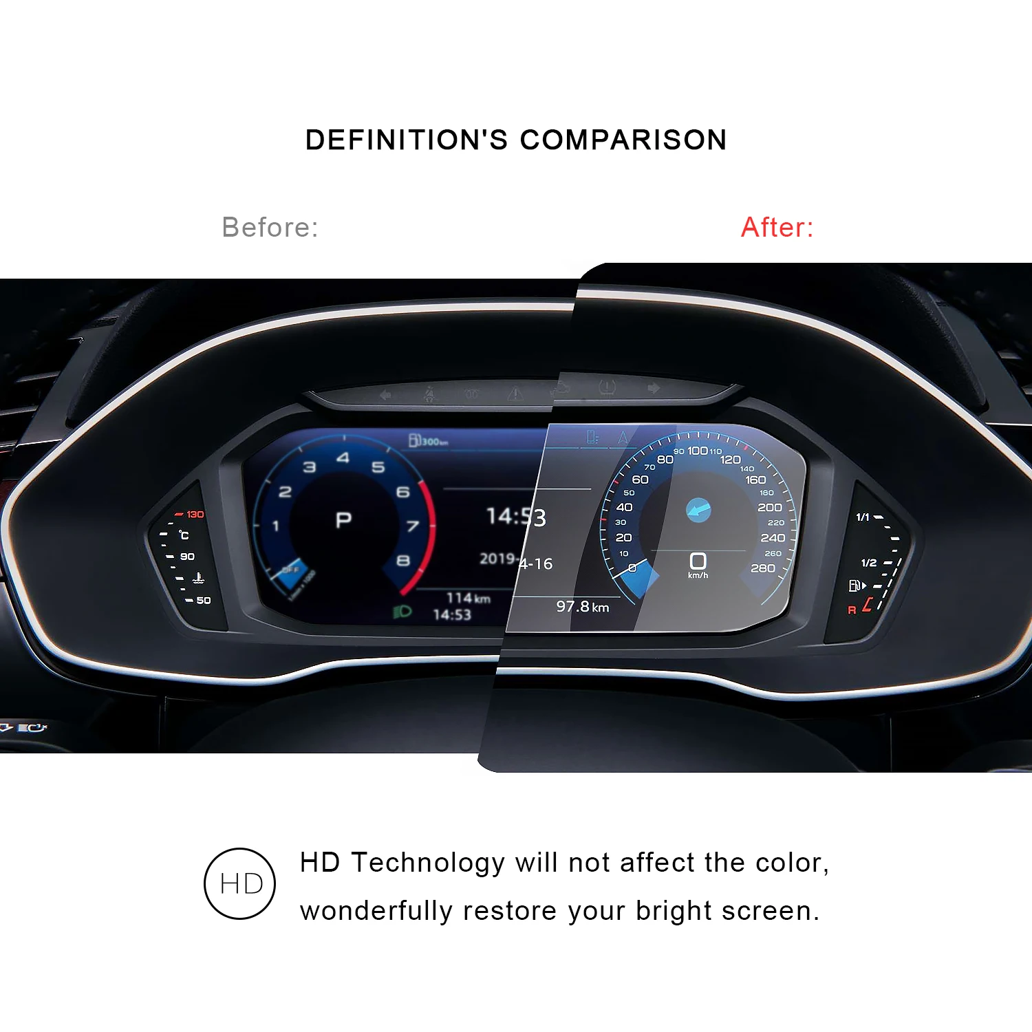 RUIYA Защитная пленка для экрана для Audi Q3 F3 Virtual Cockpit 10,25 дюймов жидкокристаллическая приборная панель экрана, 9H защитная пленка из закаленного стекла