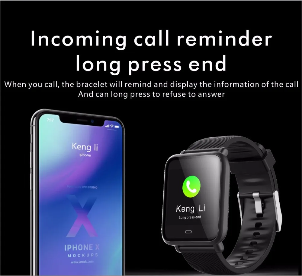 Смарт-часы спортивные водонепроницаемые мужские часы с измерителем пульса и