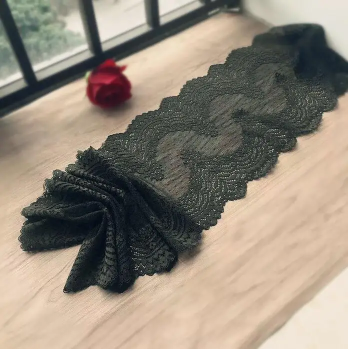 1 метр стрейч кружевная ткань DIY эластичное армейское зеленое кружево обрезка ручной работы шитье Garnebt свадебное платье ремесла материал