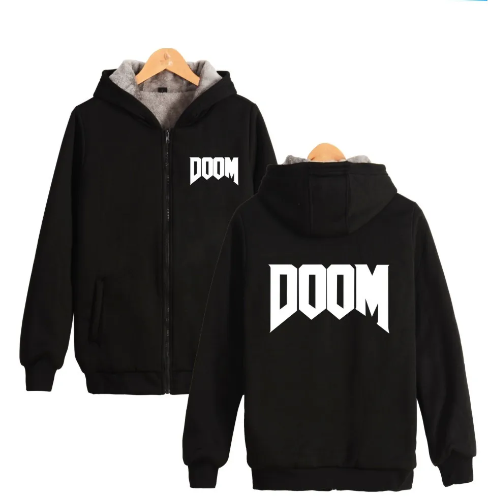 Зимняя толстовка с капюшоном и принтом DOOM DILLA | Мужская одежда