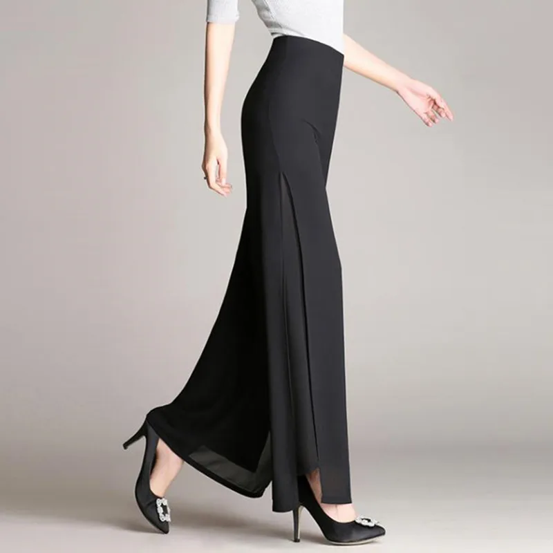 Modern Dance Wide-legged Trousers Lady Ballroom Girls Latin Pant Square High-waisted B-6885 | Тематическая одежда и