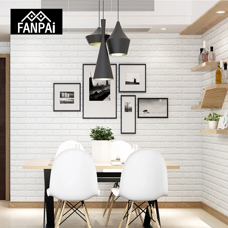 FANPAI ПВХ выбитый пены 3D наклейки самоклеящиеся обои кирпичный узор домашнего