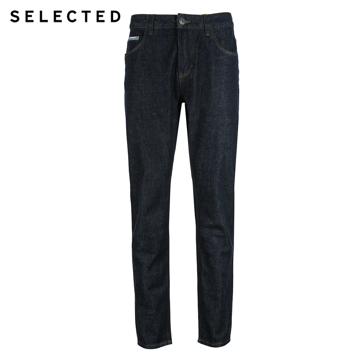 SELECTED new men's cotton lad mid waist casual cone jeans C|418332511