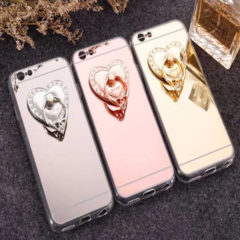 Чехол для Redmi note 3, 4, 5, 6 A X, чехол для Xiaomi 8, E, 2, 1, 5S plus, max3, love heart, алмазный, павлин, блестящий, зеркальный чехол, 360, кольцо