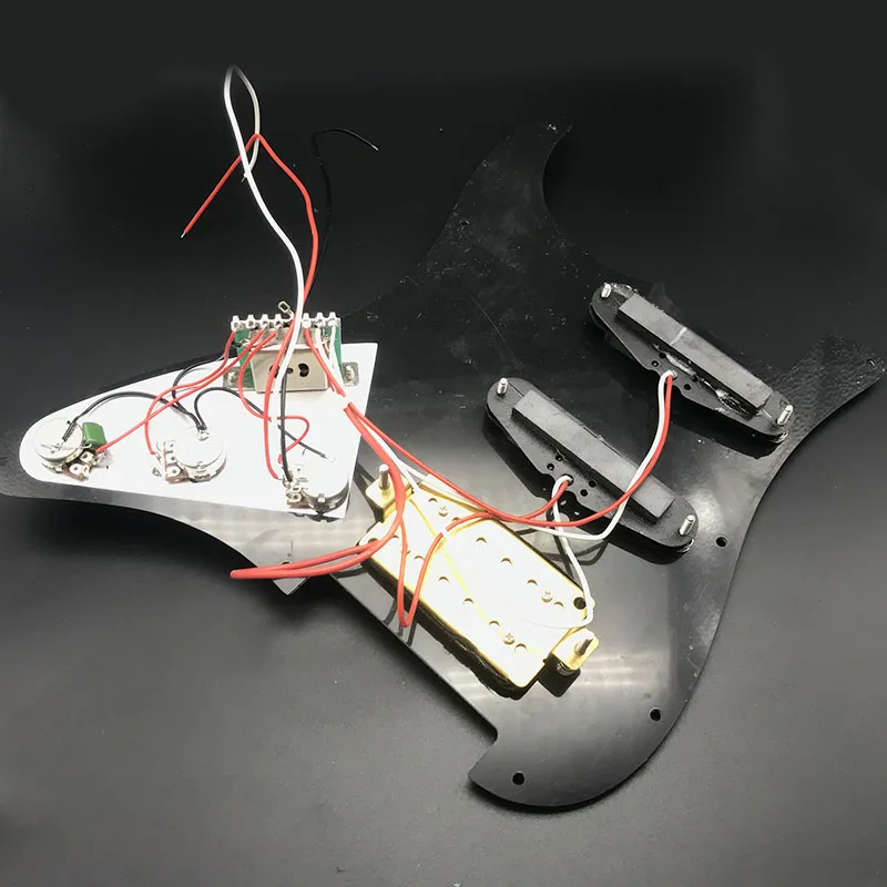 SSH загруженный Prewired электрогитара Pickguard набор звукоснимателей 4Ply Alnico 5 звукоснимателей для FD гитара стиля ST Черный