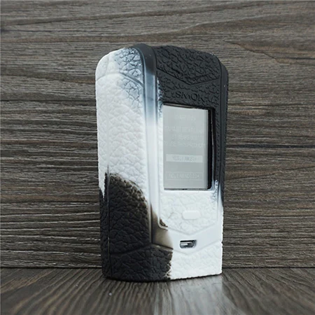 black white Чехол с текстурой кожи для SMOK, набор видов 230 Вт, бокс мод, защитный силиконовый резиновый чехол - Цвет: black white