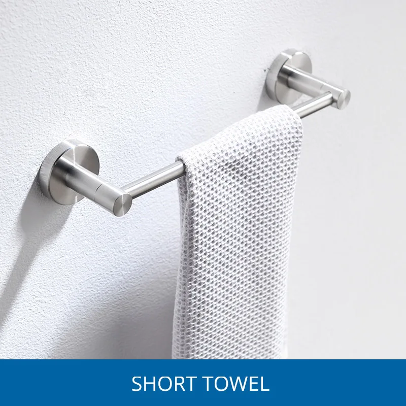 Short Towel Bar Fapully аксессуары для ванной комнаты 304 Нержавеющая сталь Матовый никель настенное крепление для полотенец крючок для халата держатель для бумаги наборы для ванной - Цвет: Short Towel Bar