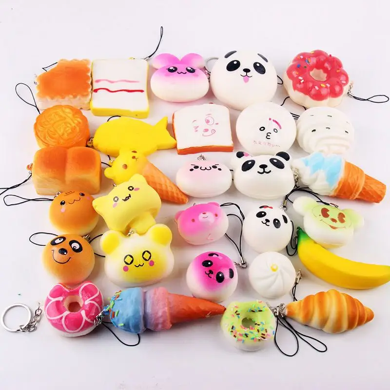 Случайные 10 шт сжимаемые крем Ароматические медленно растет Kawaii моделирование