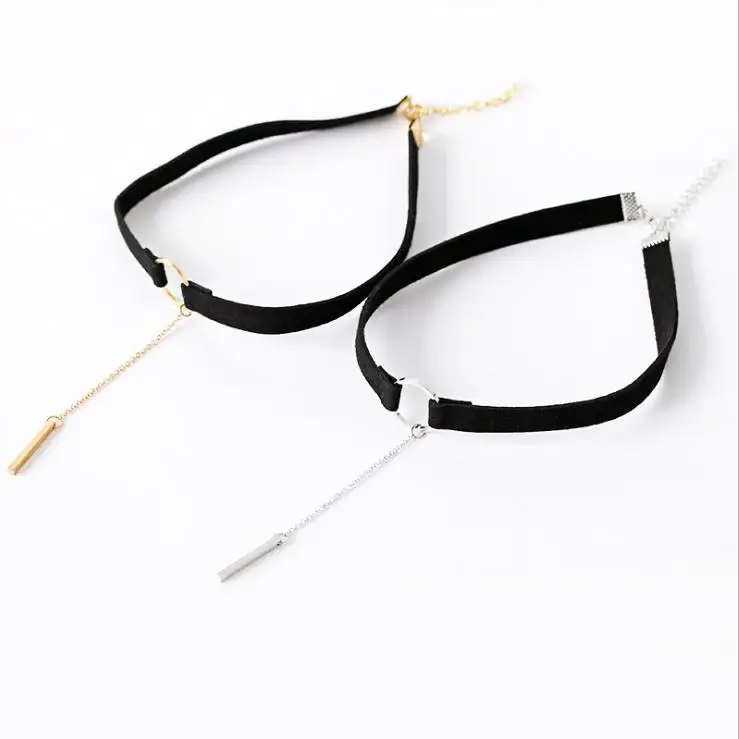 FUNIQUE Korean Velvet Choker Necklaces For Women Girls Simple Round Tassel Pendant Collar Clavicle Necklace 2018 Jewelry | Украшения и