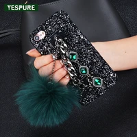 yespure bling glitter women telephone case for iphone x 6 6s 7 8 plus case matte para star metal rope crystal phone accessory