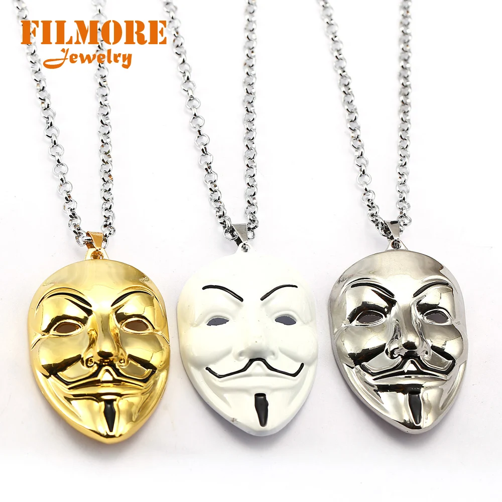 Filmore фильм ювелирные изделия ожерелье V for Vendetta 3D маска рисунком в виде