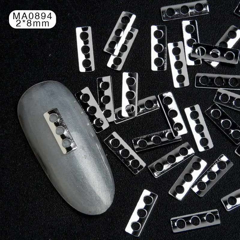 100 шт. медная изогнутая палочка для ногтей с заклепками блестки украшения