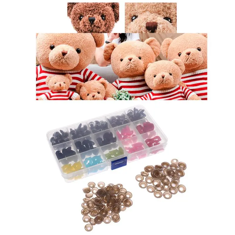 140 шт. DIY кукла марионетка пластиковые глаза нос рот безопасности шайбы тормозные