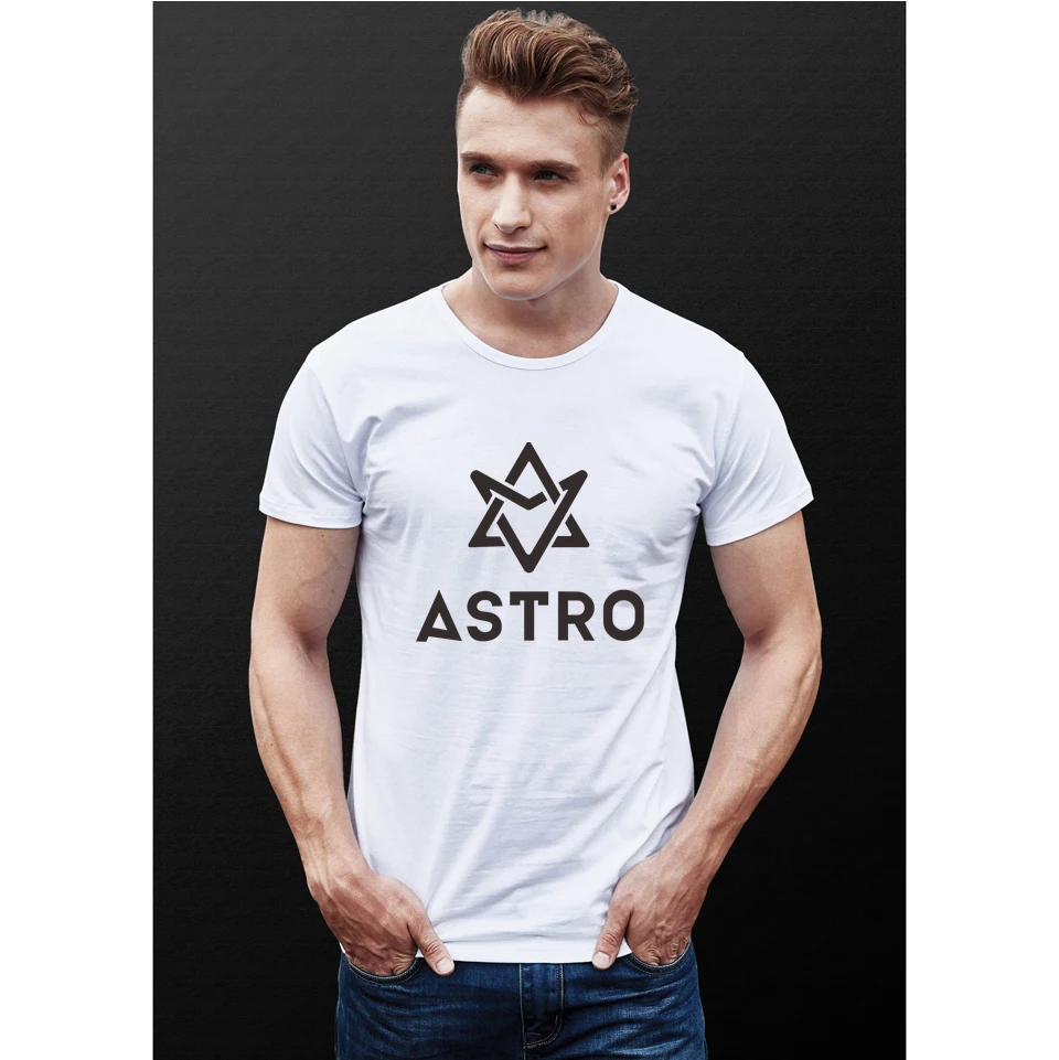 Футболка ASTRO STAR KPOP Group Мужская/женская из 100% хлопка крутая повседневная короткая