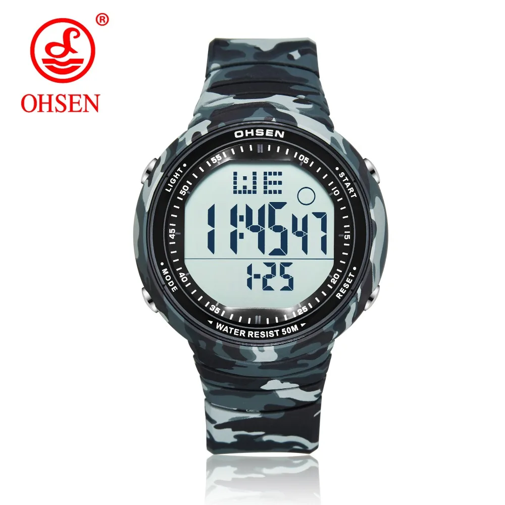 Мужские спортивные водонепроницаемые камуфляжные часы с будильником и