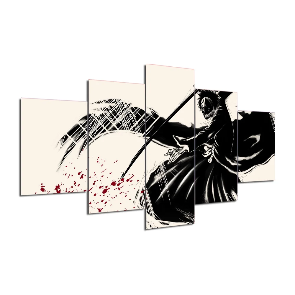 5 панелей на холсте японский аниме отбеливатель плакат комический принт в рамке