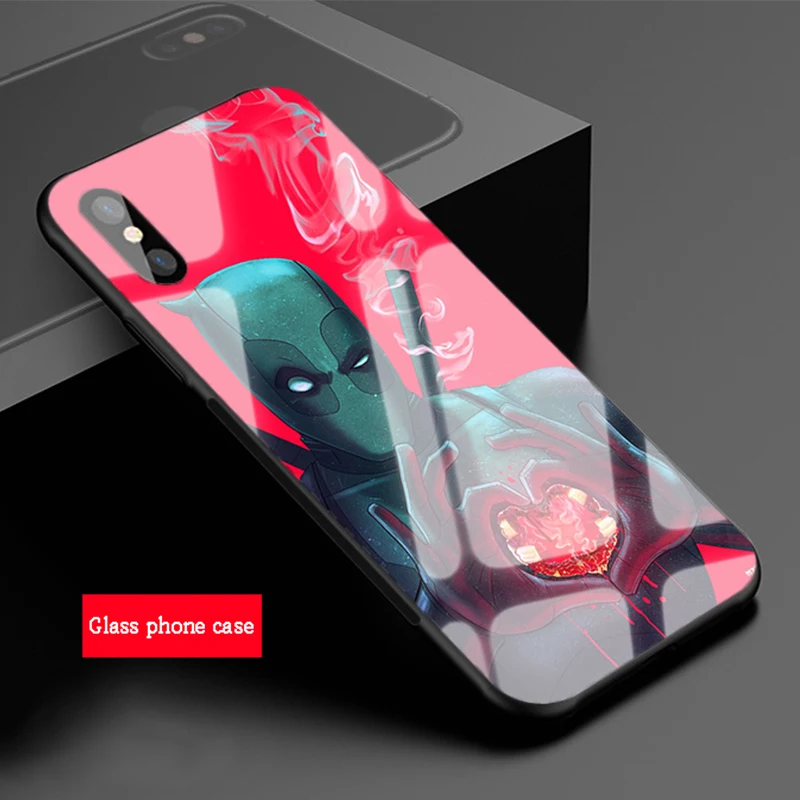 Marvel deed pool Дэдпул чехол из закаленного стекла для телефона для iPhone 6 6plus 7 plus 8 8plus 5 5S 5C SE для iPhone X XS XR XS Max - Цвет: B19032404-01.jpg